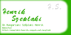 henrik szeplaki business card