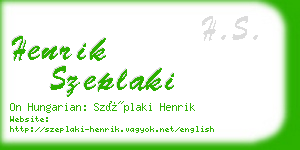 henrik szeplaki business card